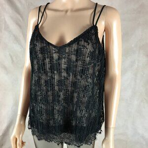 Black Strappy Lace Tank Top NWT SMALL